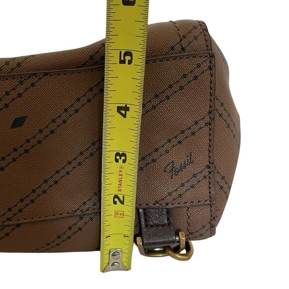 Fossil Parker Faux Leather Convertible Backpack Purse Handbag in Brown - Picture 14 of 16